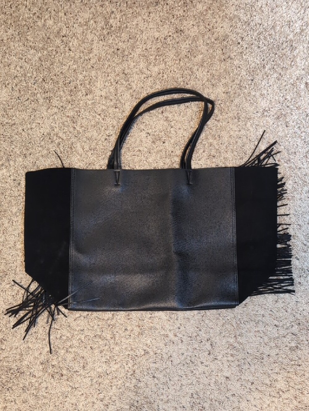 Victoria's Secret Black Fringe Tote NWOT - Picture 5 of 7